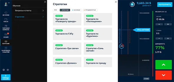 раздел с торговыми стратегиями